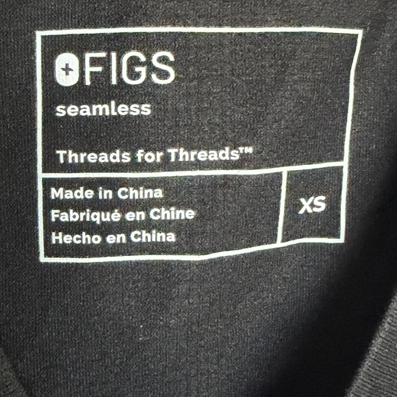 Figs Women's Black Long Sleeve Tee - Picture 3 of 5